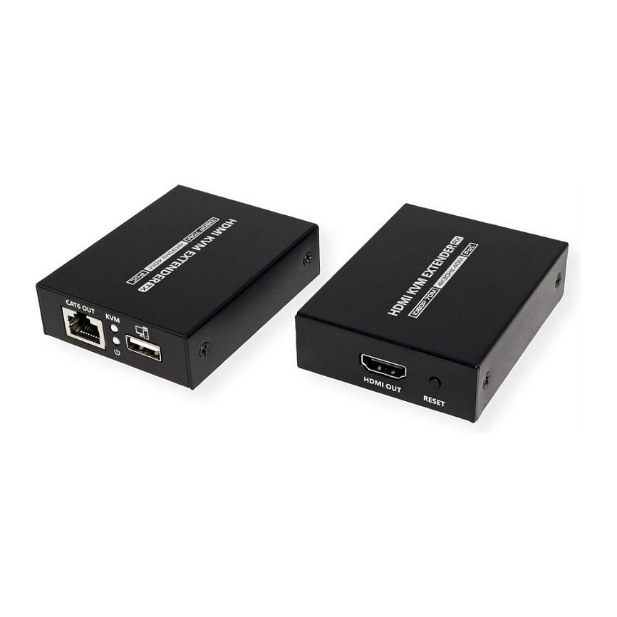 Extender KVM VALUE 14.99.3043, HDMI, 4K 30Hz, Cat.6/6A, deri në 40m në 4K dhe 70m në Full HD - Zezë - 5