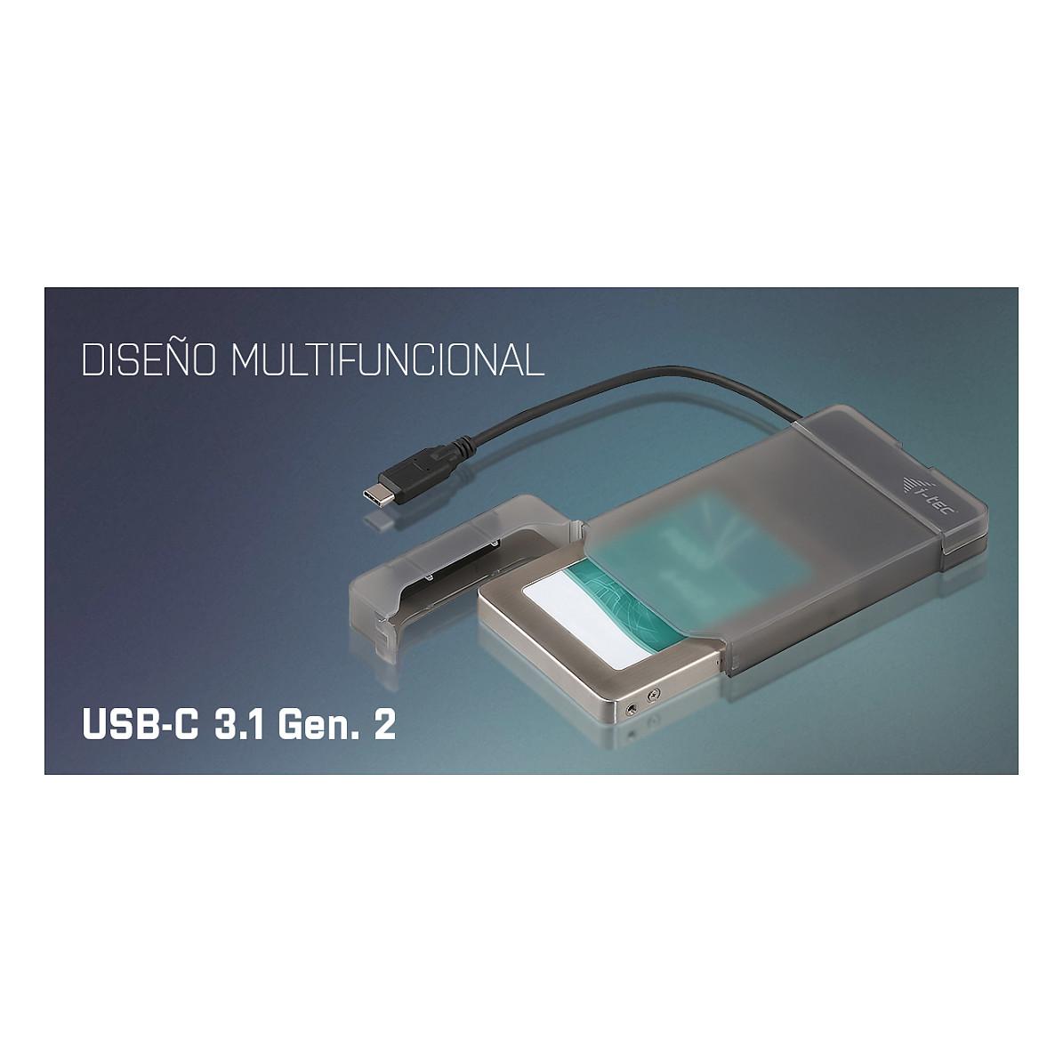 Këllëf për Disqe i-tec C31MYSAFEU313, 2.5", SATA, USB-C 3.2 Gen 2, 10Gbps - Zezë - 9