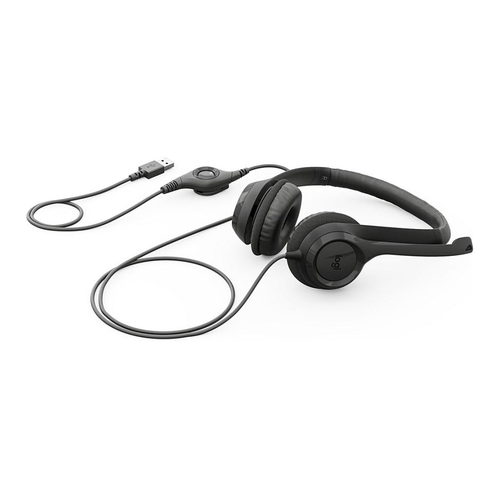 Kufje me kabllo Logitech H390 / On-Ear / USB-A / Stereo / Mikrofon Noise-Cancelling / 30mm - Zezë - 2