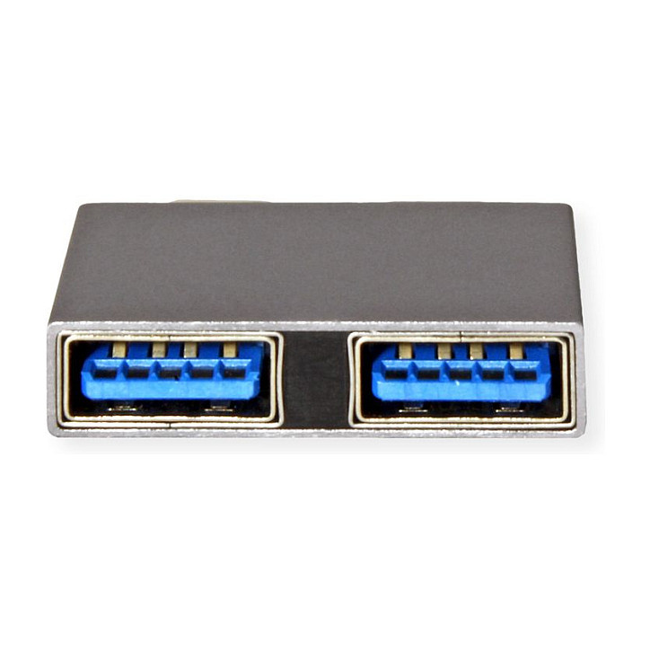 Adapter ROLINE 12.03.2947 / 2x USB-C në 2x USB-A / USB 3.2 Gen 2 / 10Gbps – Argjend - 5