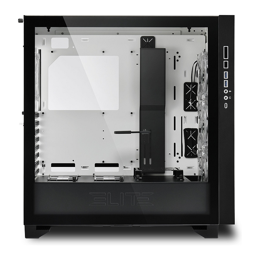 Kasë Sharkoon Elite Shark CA300H ATX 2xGlas – Bardhë - 4