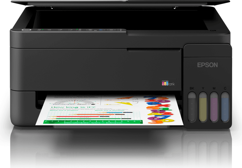 Printer Multifunksional Epson EcoTank ET-2912, Inkjet me Ngjyra, A4, 5760 × 1440 dpi, 11 ppm, Wi-Fi, USB, Printim, Skanim, Kopjim - Zezë
