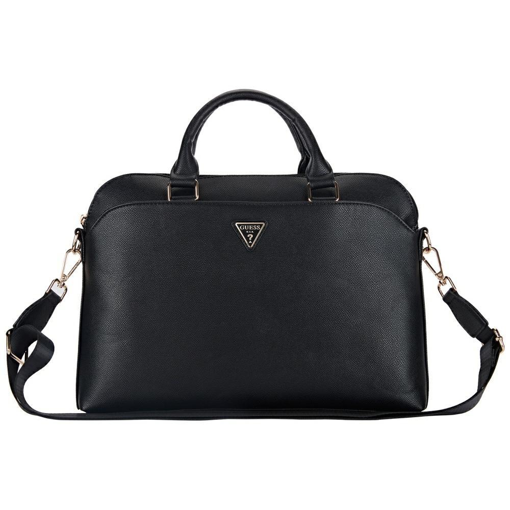 Çantë për Laptop GUESS PU Grained Triangle Logo, 13–15" - Zezë