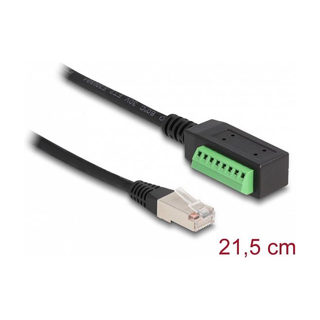 Adapter DeLOCK 66052, RJ45 mashkull në bllok terminali 8-pin, Cat.5e UTP, 0.215 m - Zezë/Gjelbër - 3