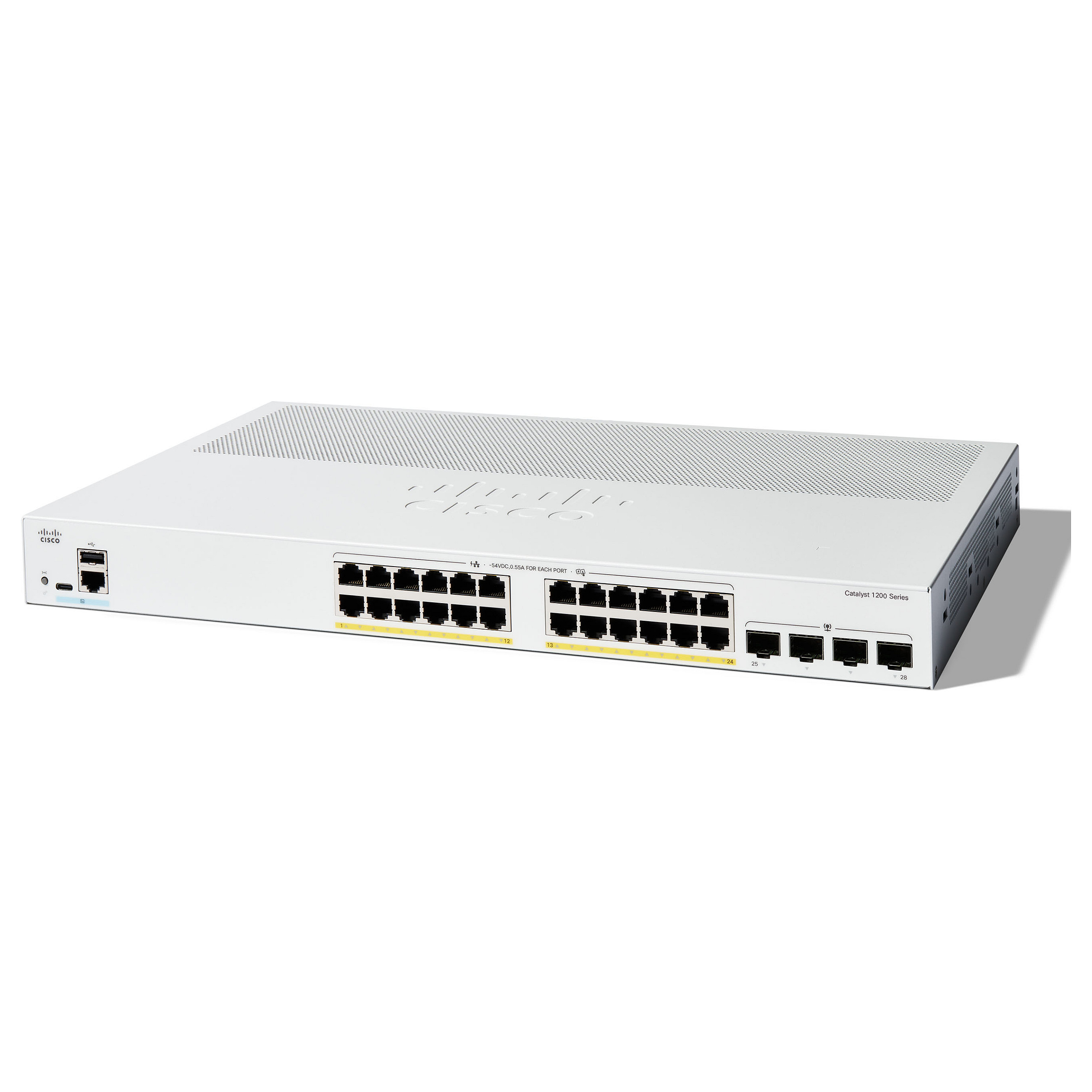 Cisco Catalyst C1200-24P-4G Smart Managed 24-Port Gigabit PoE+ Switch me 4x SFP Uplink Rackmount 195W - 1