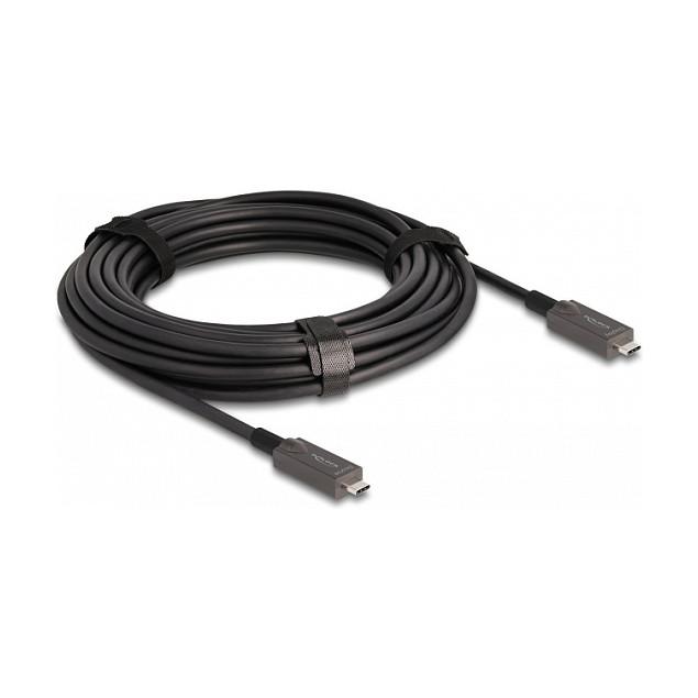 Kabllo USB DeLOCK 84150 / USB-C në USB-C / 10m / USB 10Gbps / 60W / 4K 144Hz / Optik Aktiv - Zezë - 2