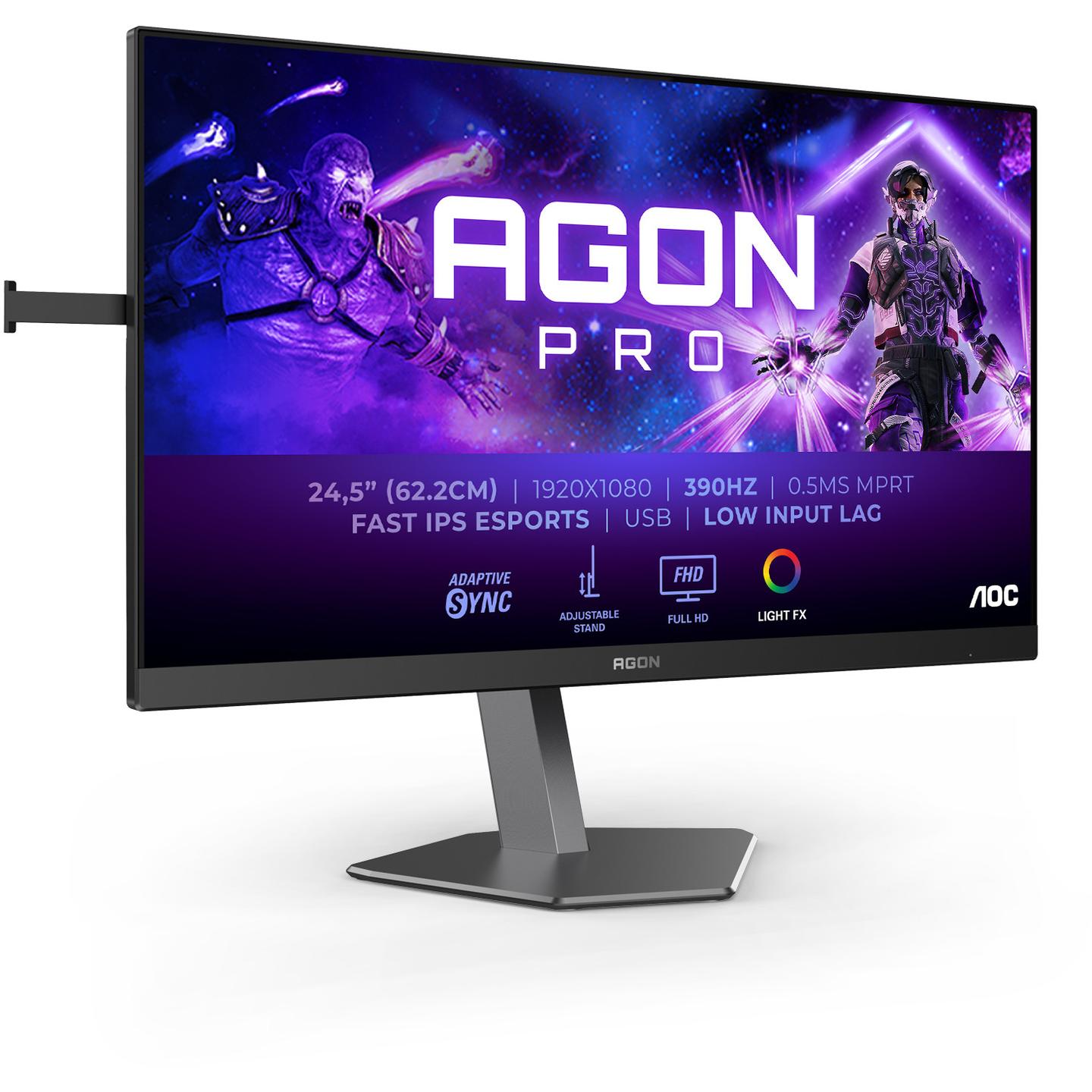 Monitor Gaming AOC AGON PRO AG256FS / 24.5″ / FHD Fast IPS / 390 Hz / 1 ms / DisplayPort + HDMI + USB-Hub - Zezë