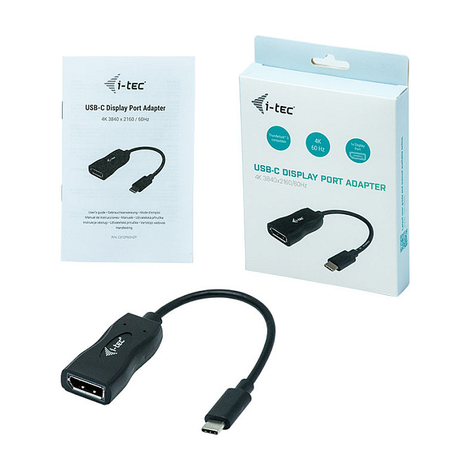 Adapter i-tec USB-C në DisplayPort 4K/60Hz / 0.15m / i zi - 4