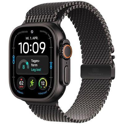 Apple Watch Ultra 4, 49mm, GPS + Cellular, Black Titanium, Black Titanium Milanese Loop - L