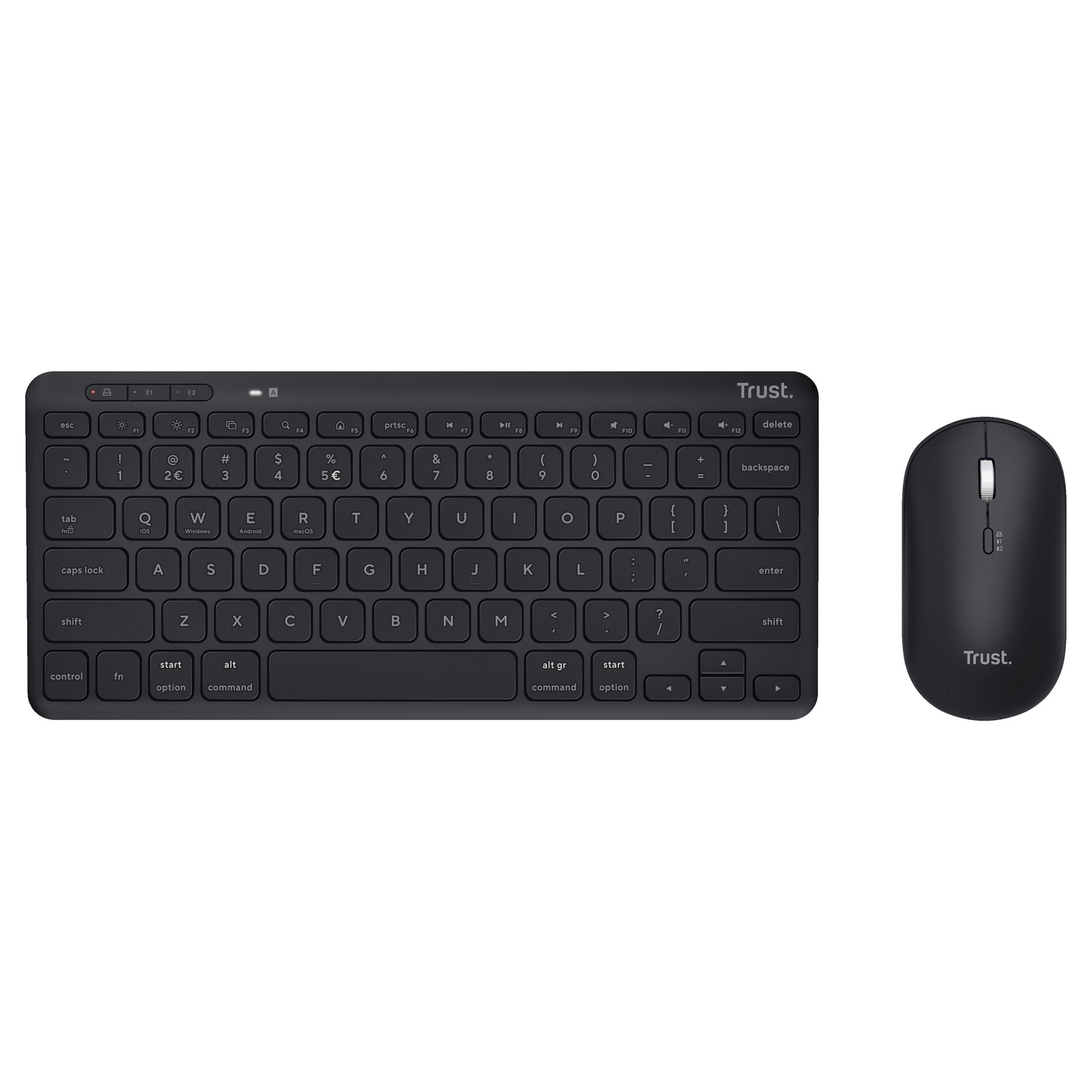 Combo (Tastierë&Maus) Trust Lyra / Mini / QWERTZ / RF Wireless + Bluetooth / Scissor Switch - Zezë - 3