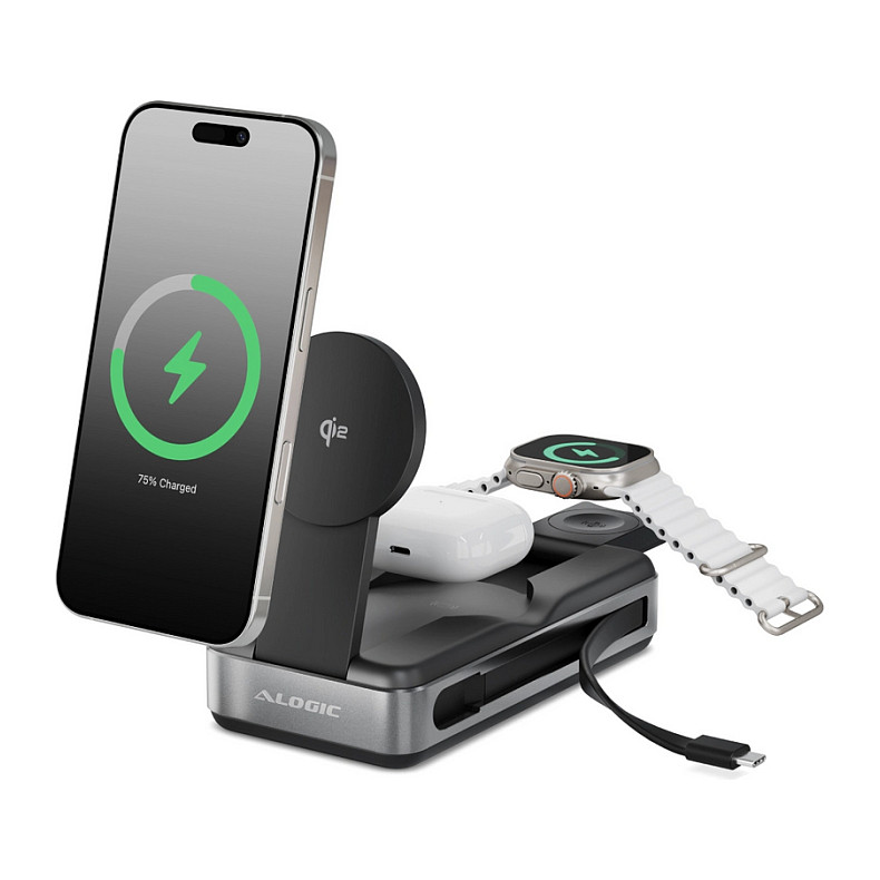 Powerbank ALOGIC Roam / 21.000mAh / USB-C 100W PD / Qi2 Wireless 15W / Apple Watch 2W / USB-C Built-in Cable – Zezë