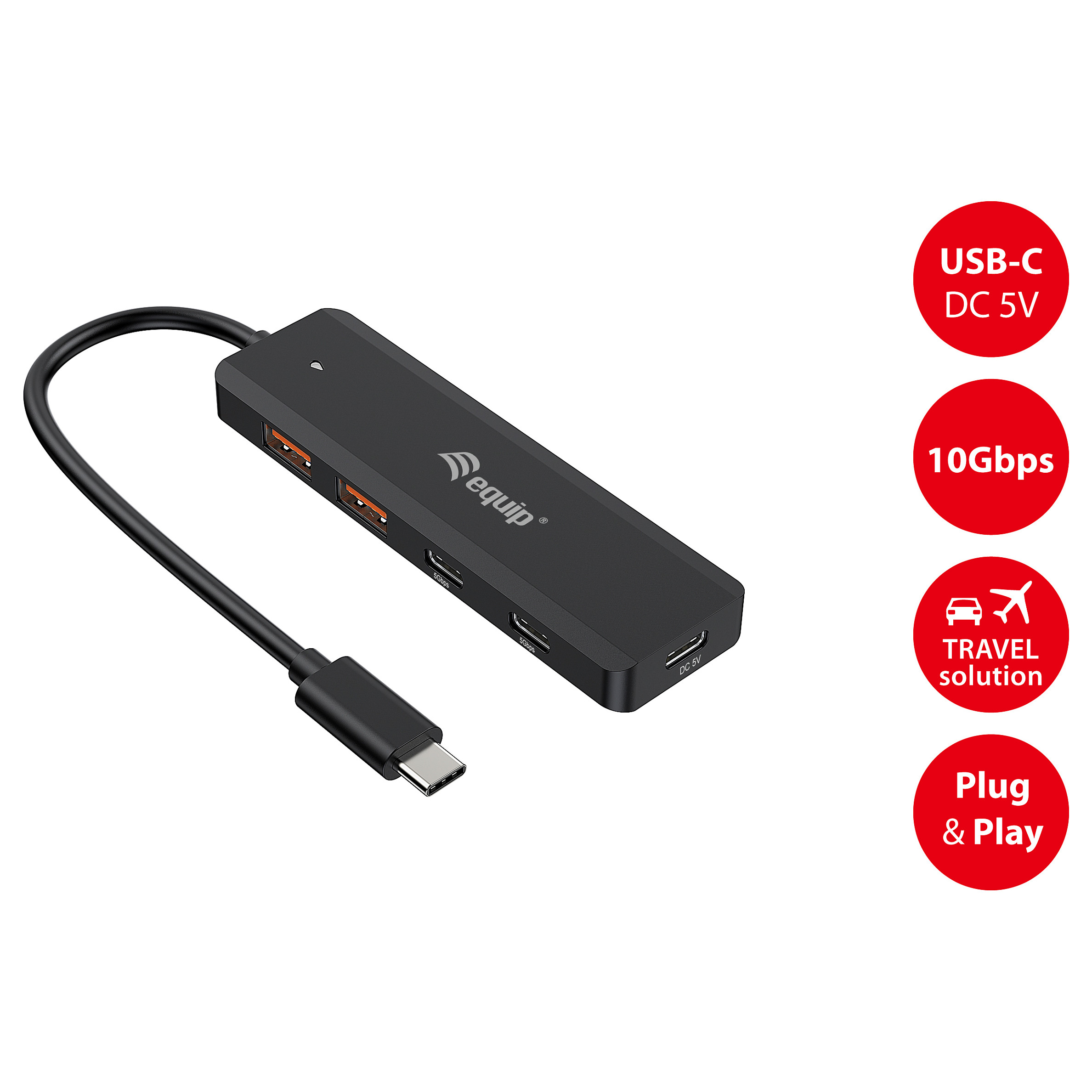 HUB Equip USB‑Hub 4‑Port 3.2 / 2×USB‑C 2×USB‑A 10 Gbps – Zezë - 6