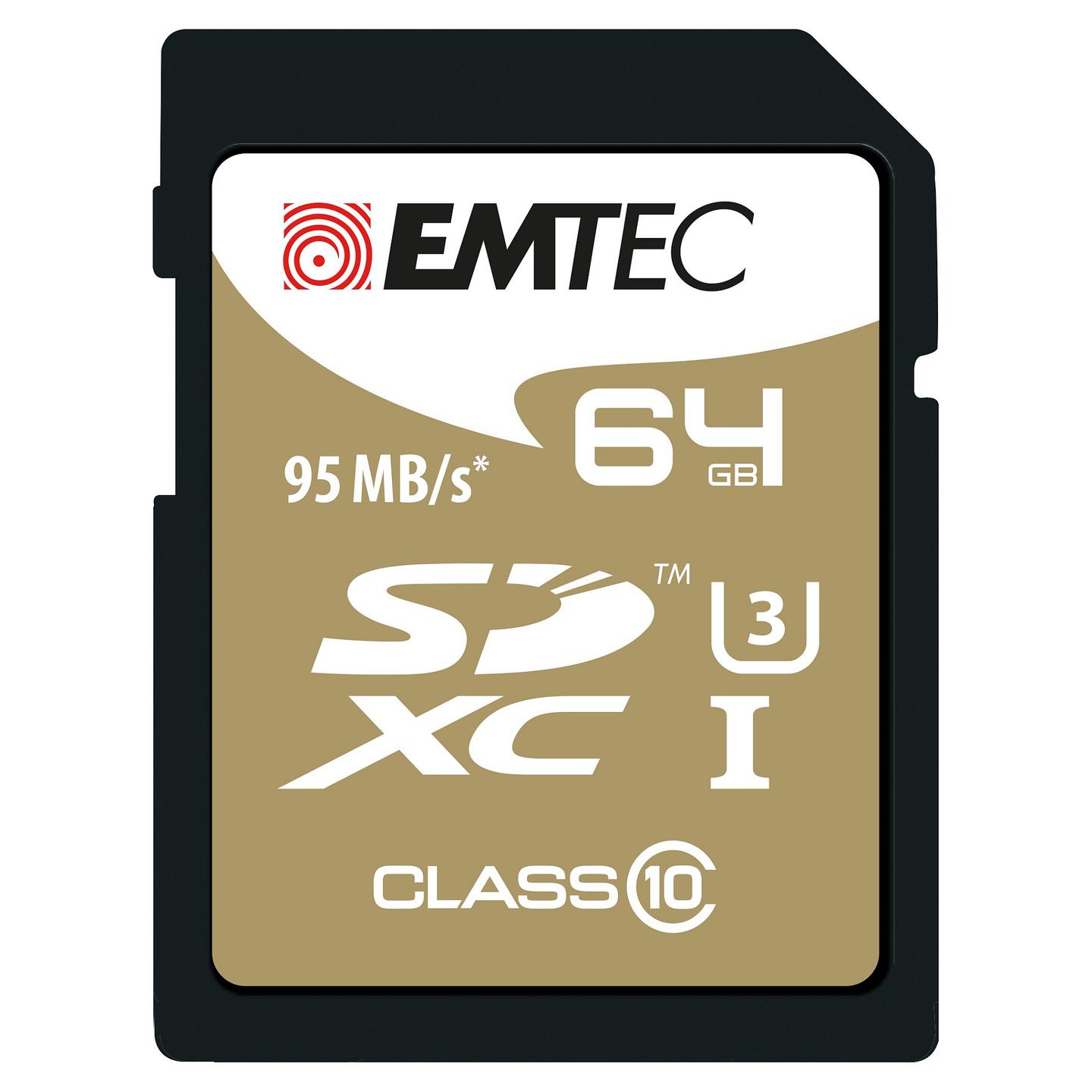 Kartë Memorie SD EMTEC SDXC SpeedIN Pro, 64GB, UHS-I, U3, V30, deri në 100 MB/s Lexim