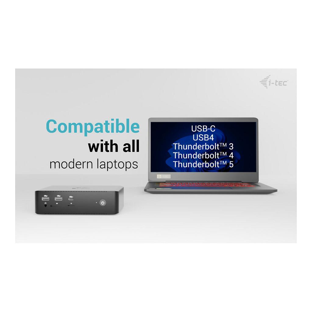 Docking Station i-tec TB5QUATTRODOCKPD, Thunderbolt 5, Power Delivery 140W, 5x USB, 2.5GbE LAN, SD/TF, Audio 3.5mm, deri në 4 monitorë - Zezë - 6