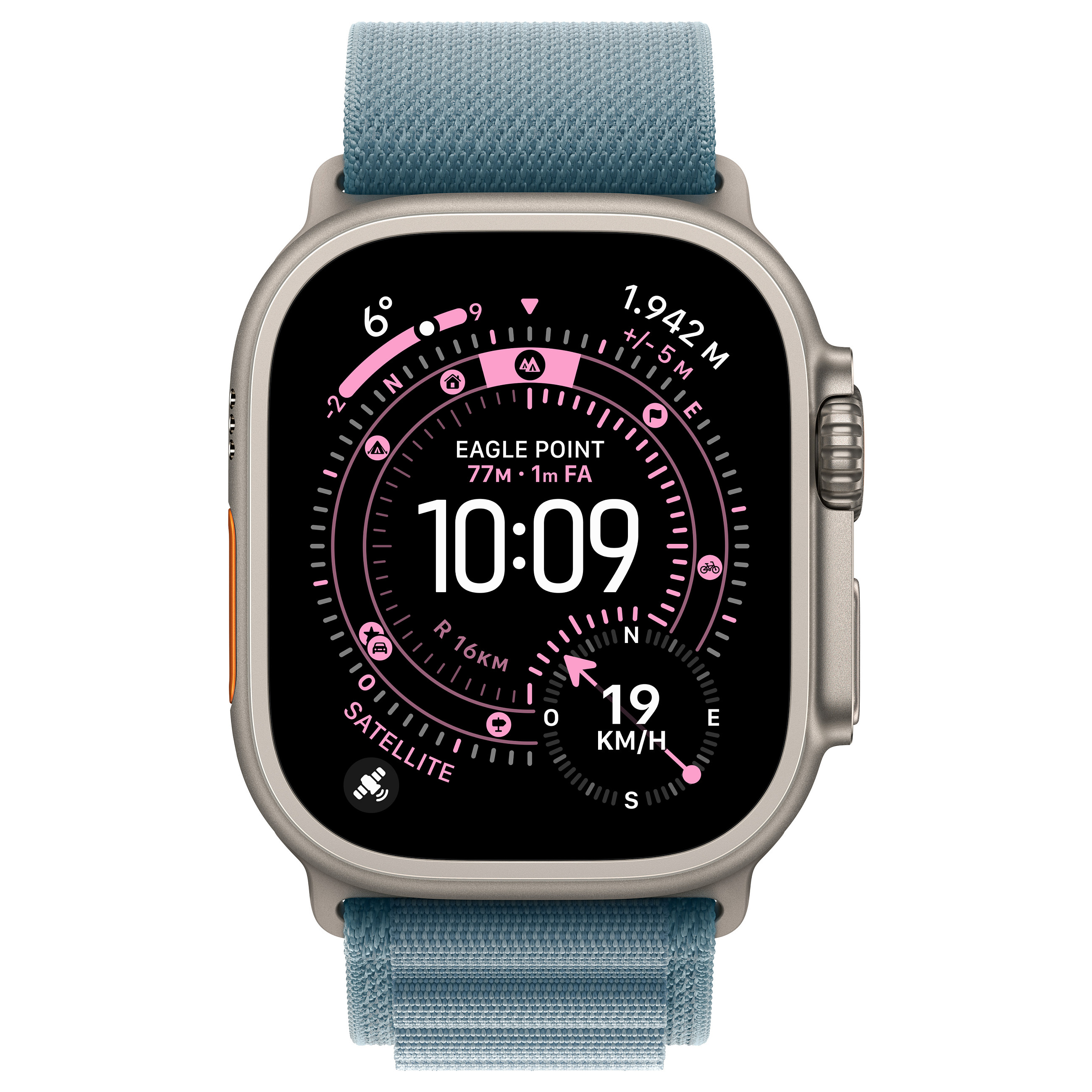 Apple Watch Ultra 3 / 49mm / GPS + Cellular / Natural Titanium with Light Blue Alpine Loop Band - S - 2