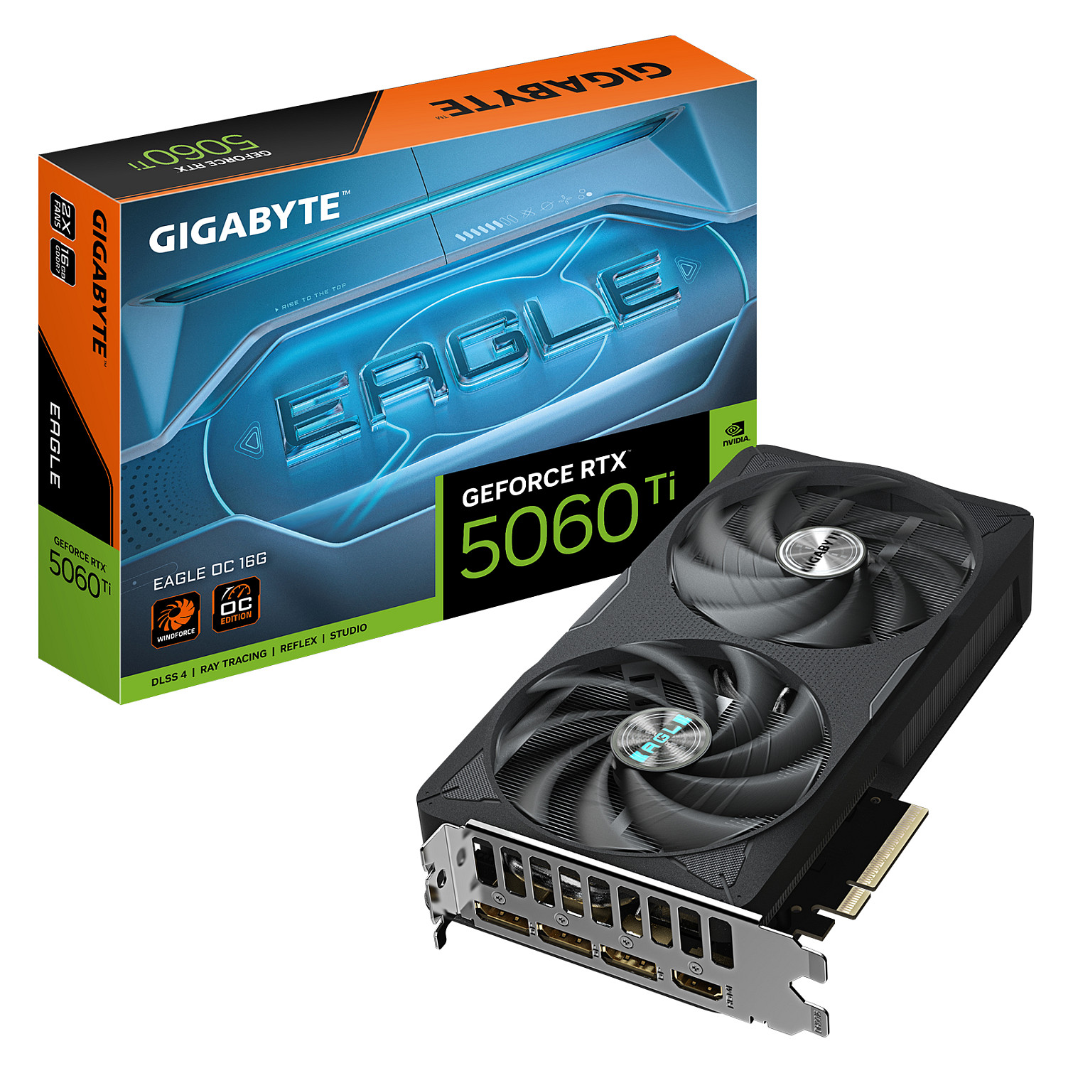 Kartë Grafike NVIDIA GeForce RTX 5060 Ti / 16GB / GIGABYTE EAGLE OC / GDDR7 / 2 Fan - Zezë