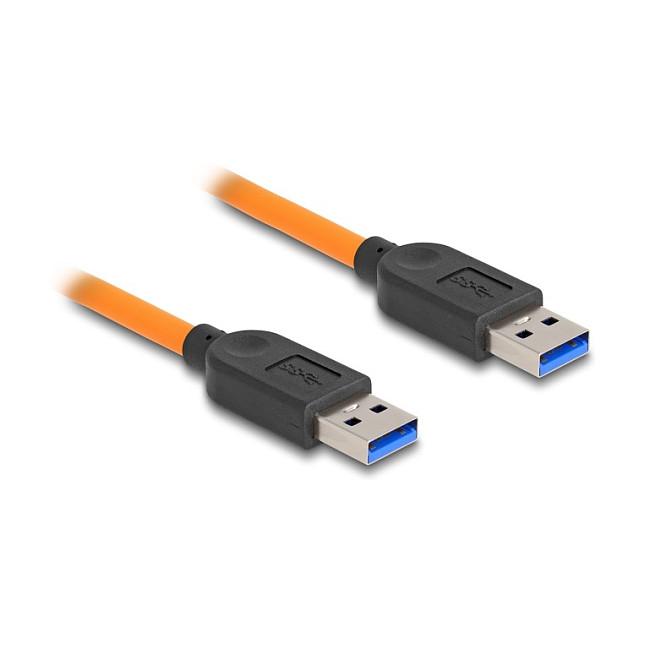 Kabllo USB DeLOCK 87962, USB-A në USB-A, USB 5 Gbps, për fotografim tethered, 1 m - Portokalli - 1