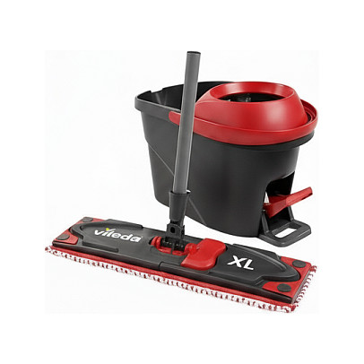 Shtupë Vileda Ultramat Turbo XL / 420mm / Microfiber / Telescopic Handle 125cm - Kuqe/Zezë