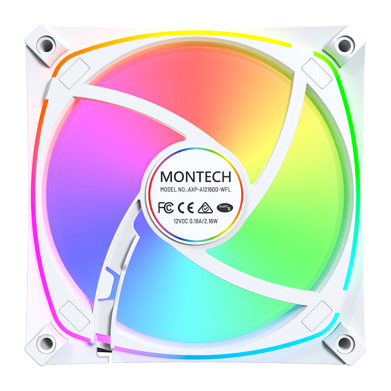 Ftohës për Kasë Montech AX120 PRO / 120mm / 600-1600 RPM / ARGB / PWM – Bardhë - 5