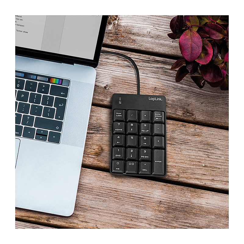Tastierë Me kabllo LogiLink ID0184 / Numeric Keypad / USB-A / Plug & Play / 1.6 m - Zezë - 4