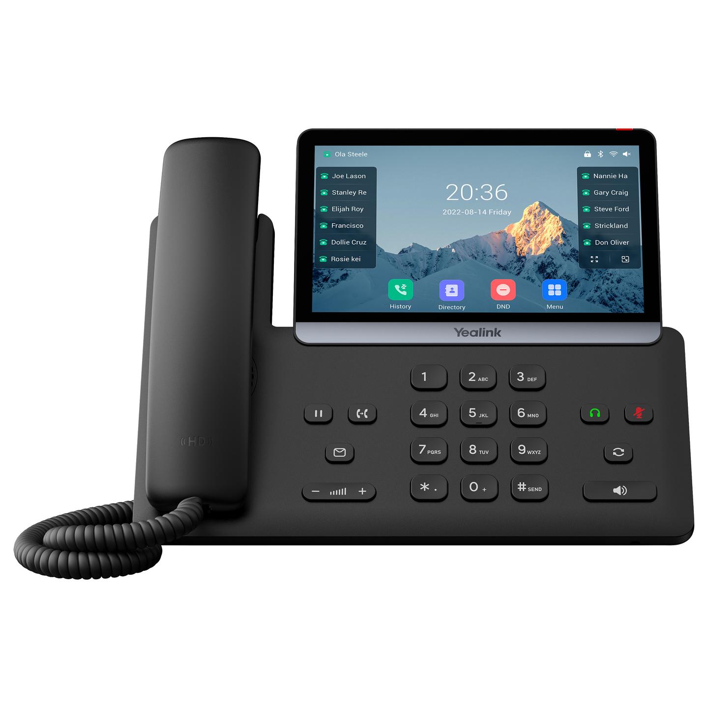 Telefon VoIP Yealink T77U, SIP, 7", Touchscreen, 800x480, 2x Gigabit Ethernet, 2x USB 2.0, PoE - Zezë