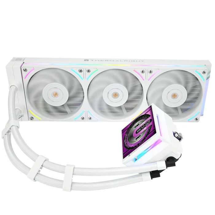 Ftohës për Procesor Thermalright Hyper Vision 360 UB ARGB / AIO / 360mm / 3×120mm Fan / 2150 RPM / 3.95" IPS LCD / 480×480 / ARGB – Bardhë - 2
