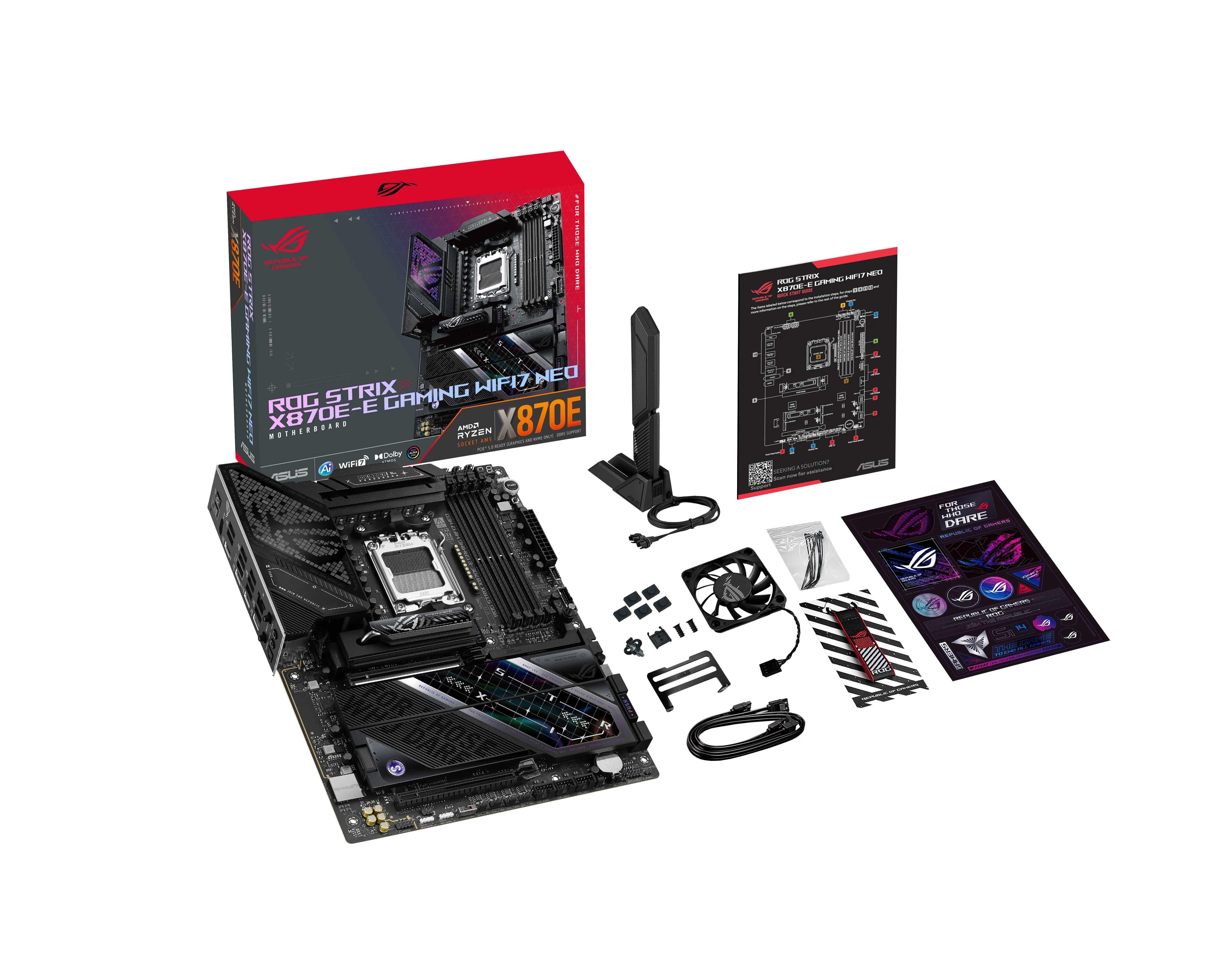 Pllakë Amë ASUS ROG STRIX X870E-E GAMING / AMD AM5 / X870E / DDR5 / ATX / Wi-Fi 7 / 5GbE LAN - 7