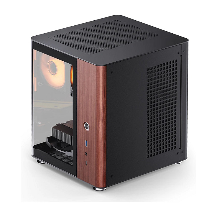 Kasë PC JONSBO TK-0 / Mini Tower / Mini-ITX / Tempered Glass / Wood - Zezë - 9