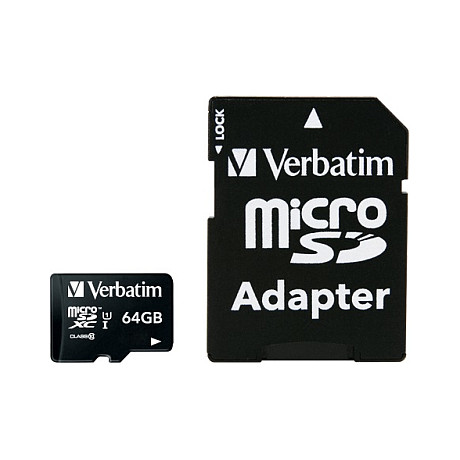 Kartë Memorie SD CARD Verbatim Premium - Flash Memory Card (adapter included) - 64 GB - Class 10 - microSDXC UHS-I - 1