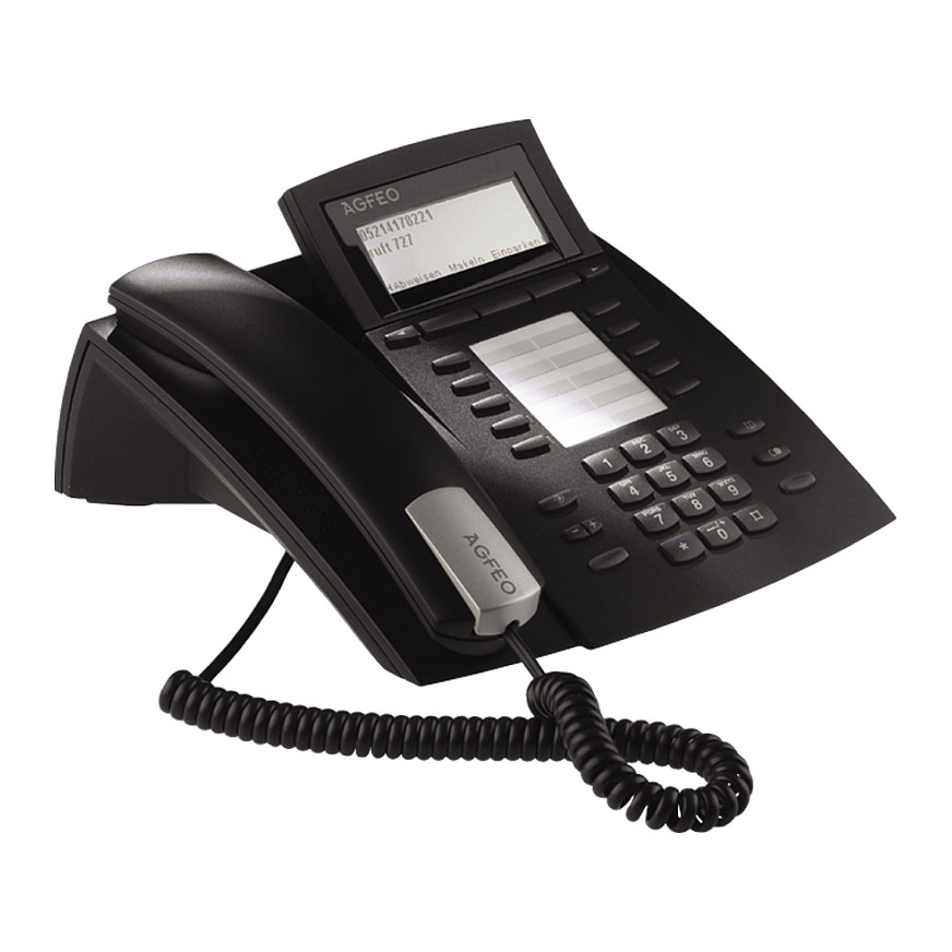 Telefon i thjeshtë AGFEO ST 42 / Ekran Grafik / S0 & UP0 - Zezë