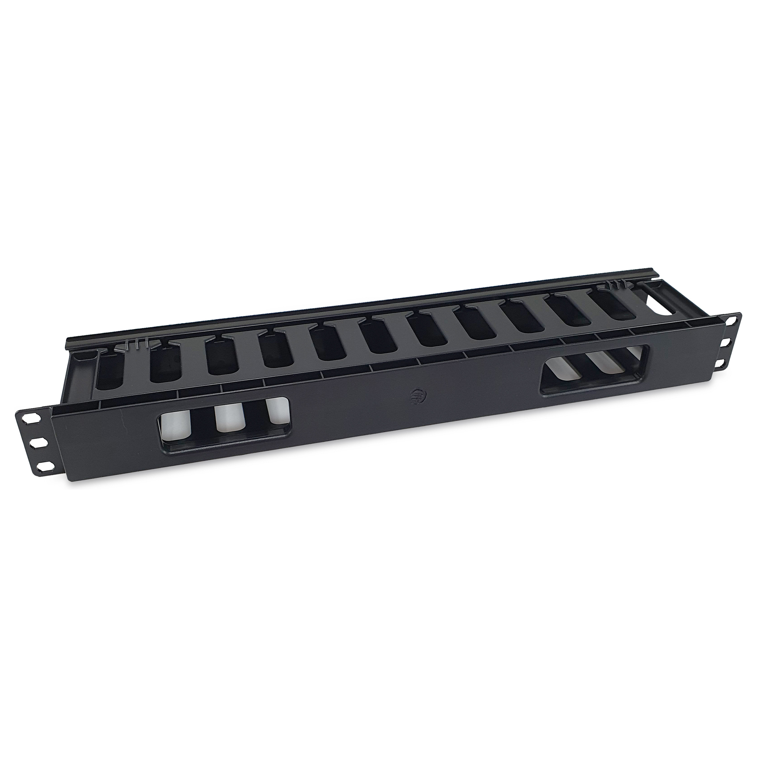 DIGITUS 19 Inch 1U Cable Management Panel Removable Rear Plate Rack Cable Organizer Black - 5
