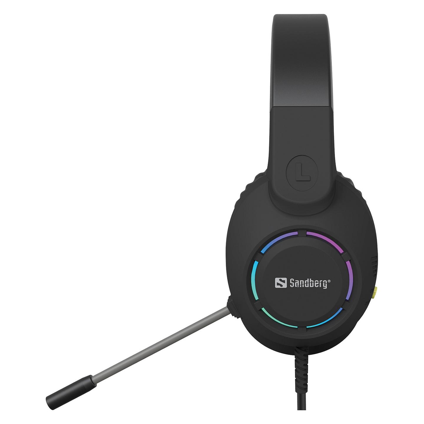 Kufje Gaming Sandberg BossBlaster USB Headset 126-49 / USB-A / 50mm / 20-20000Hz / Mikrofon / LED - Zezë - 4