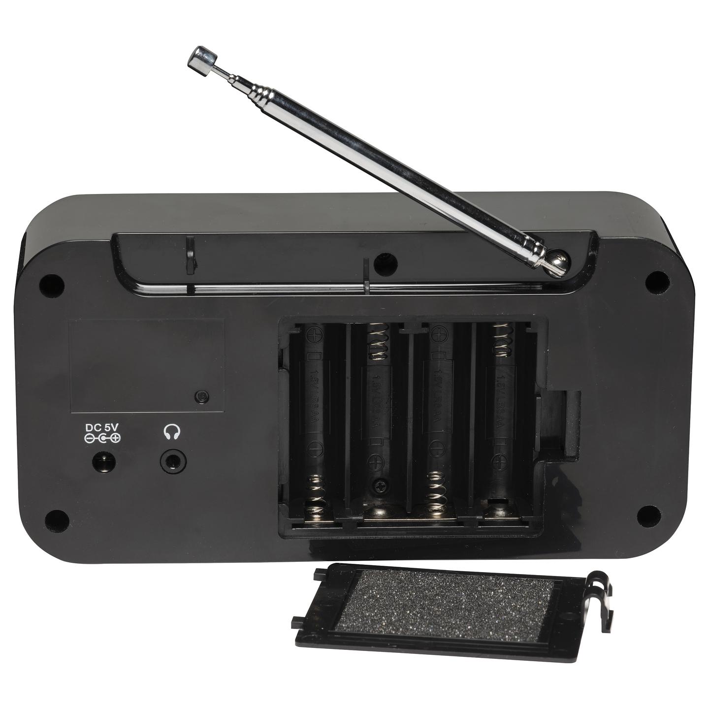 Radio portative Denver DAB-42, DAB+, FM, 1 W RMS, Ekran LCD, Dalje për Kufje 3,5 mm, Antenë e jashtme - Zezë - 6