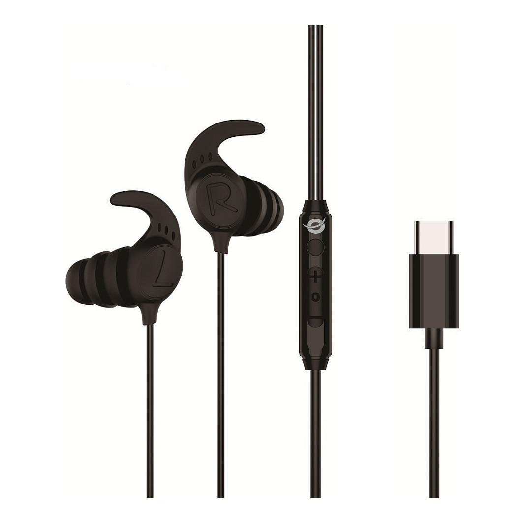 Kufje me kabllo Conceptronic BRENDAN05B / Stereo In-Ear / USB-C / Mikrofon / 1.2 m – Zezë