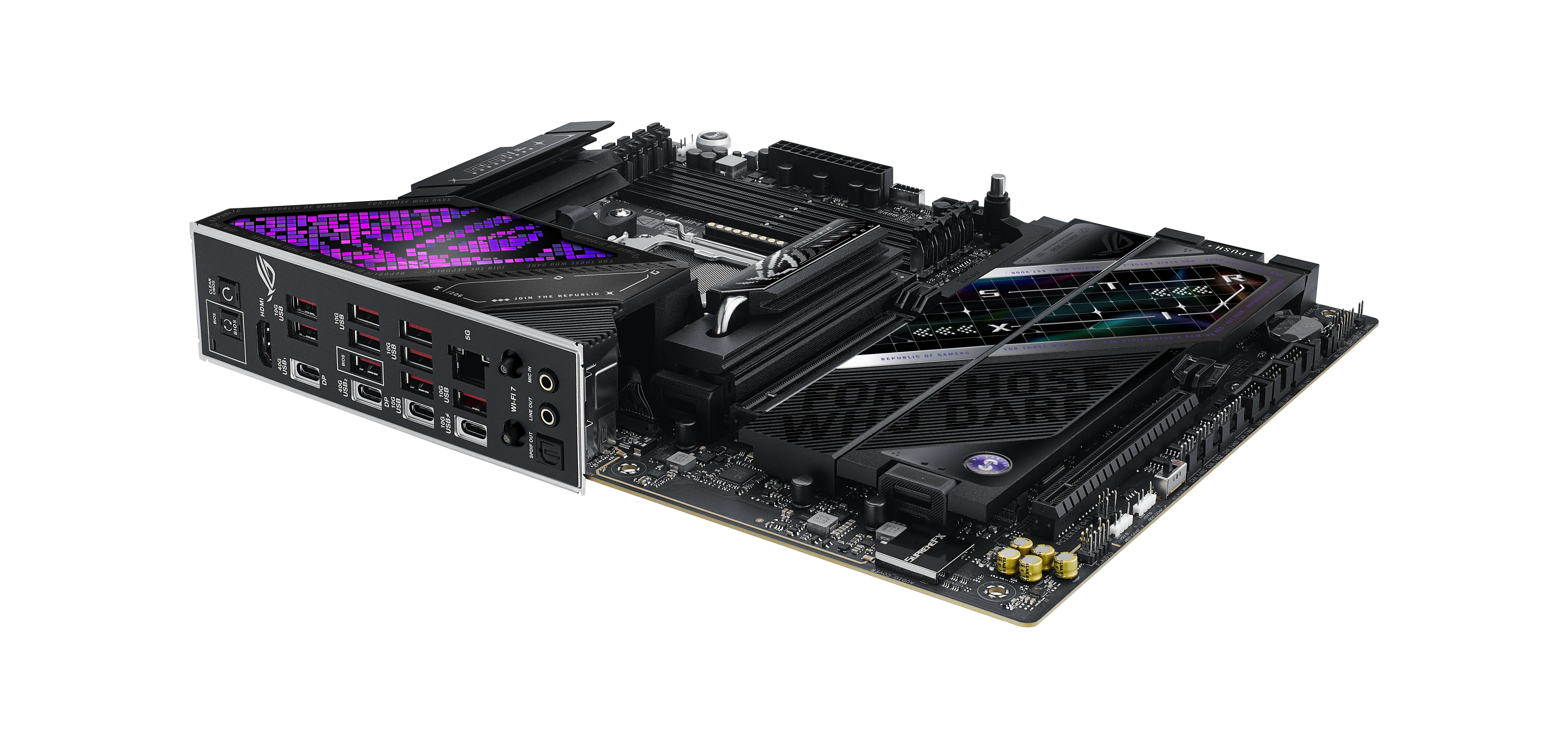 Pllakë Amë ASUS ROG STRIX X870E-E GAMING / AMD AM5 / X870E / DDR5 / ATX / Wi-Fi 7 / 5GbE LAN - 3
