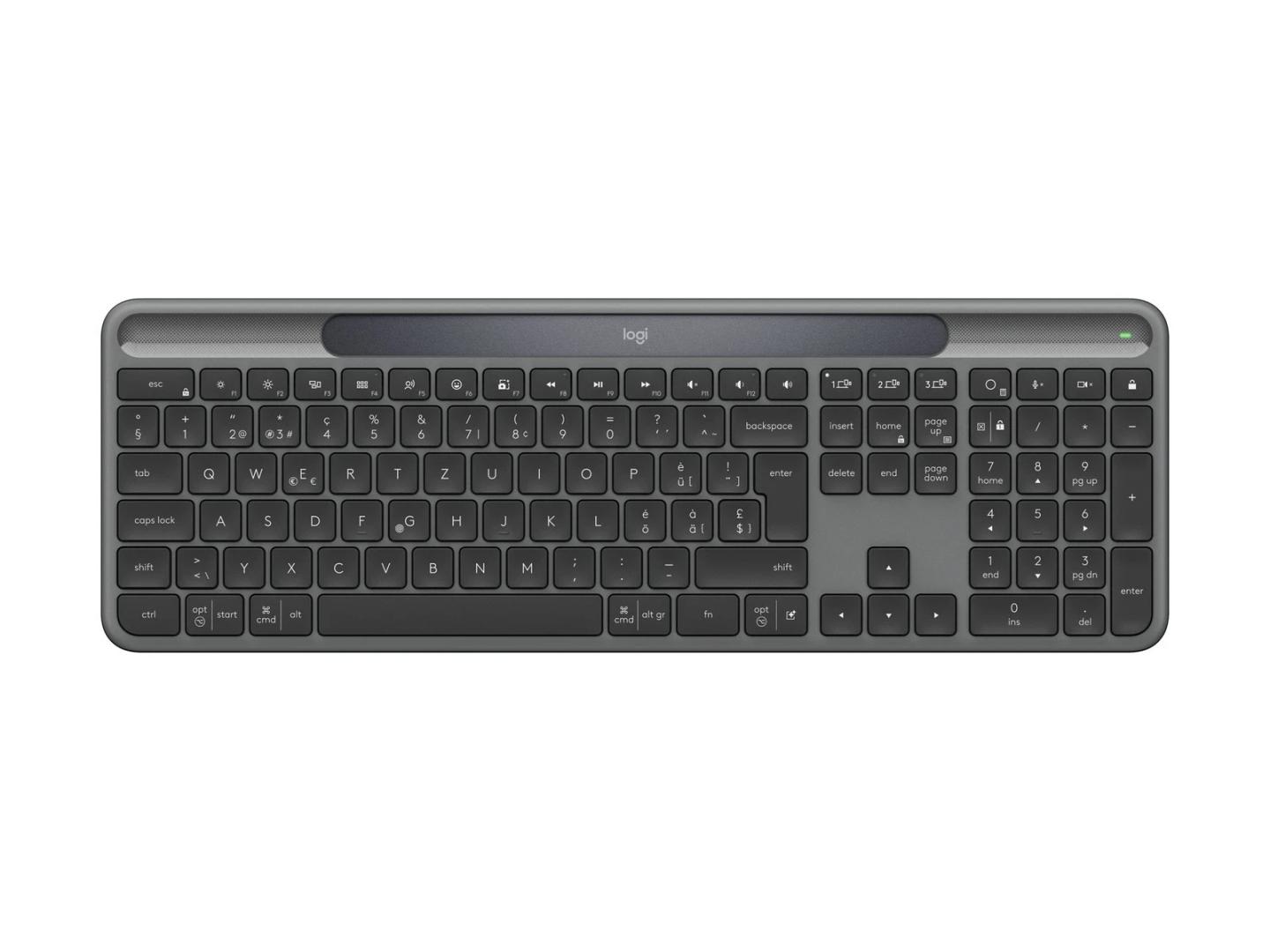 Tastierë Pa kabllo Logitech Signature Slim Solar+ K980 / 920-013756 / Paneli Diellor (Solar) / Lidhja Wireless 2.4GHz & Bluetooth / Bateri e Rinkarikueshme – Grafiti - 3