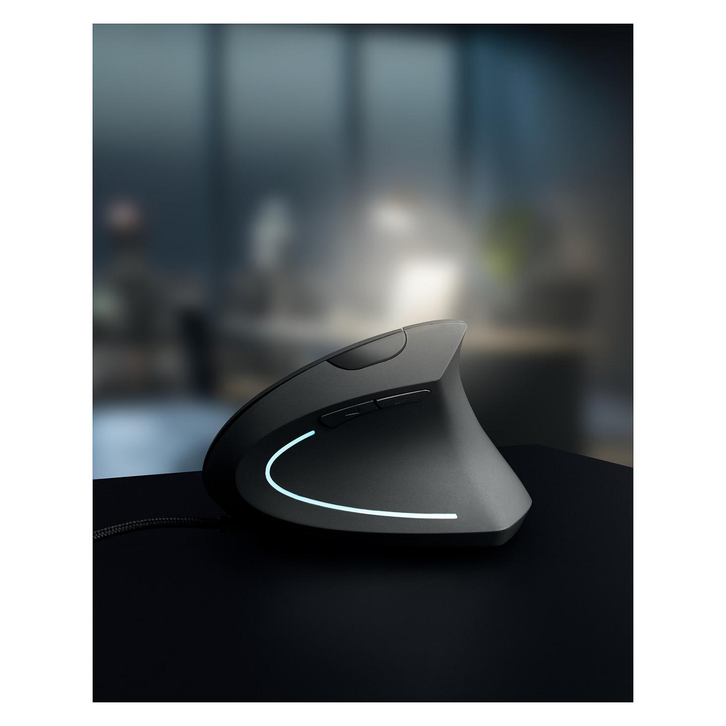 Maus me Kabllo Sandberg 630-14, Ergonomik Vertikal, USB-A, 800–2400 DPI, 6 Butona – Zezë - 5
