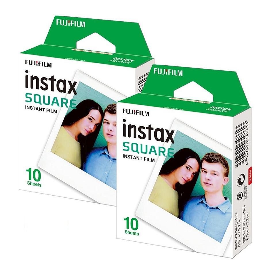 Film Instant Fujifilm Instax SQUARE, ISO 800, 2x10 Ekspozime, 62 × 62 mm, Kornizë e Bardhë
