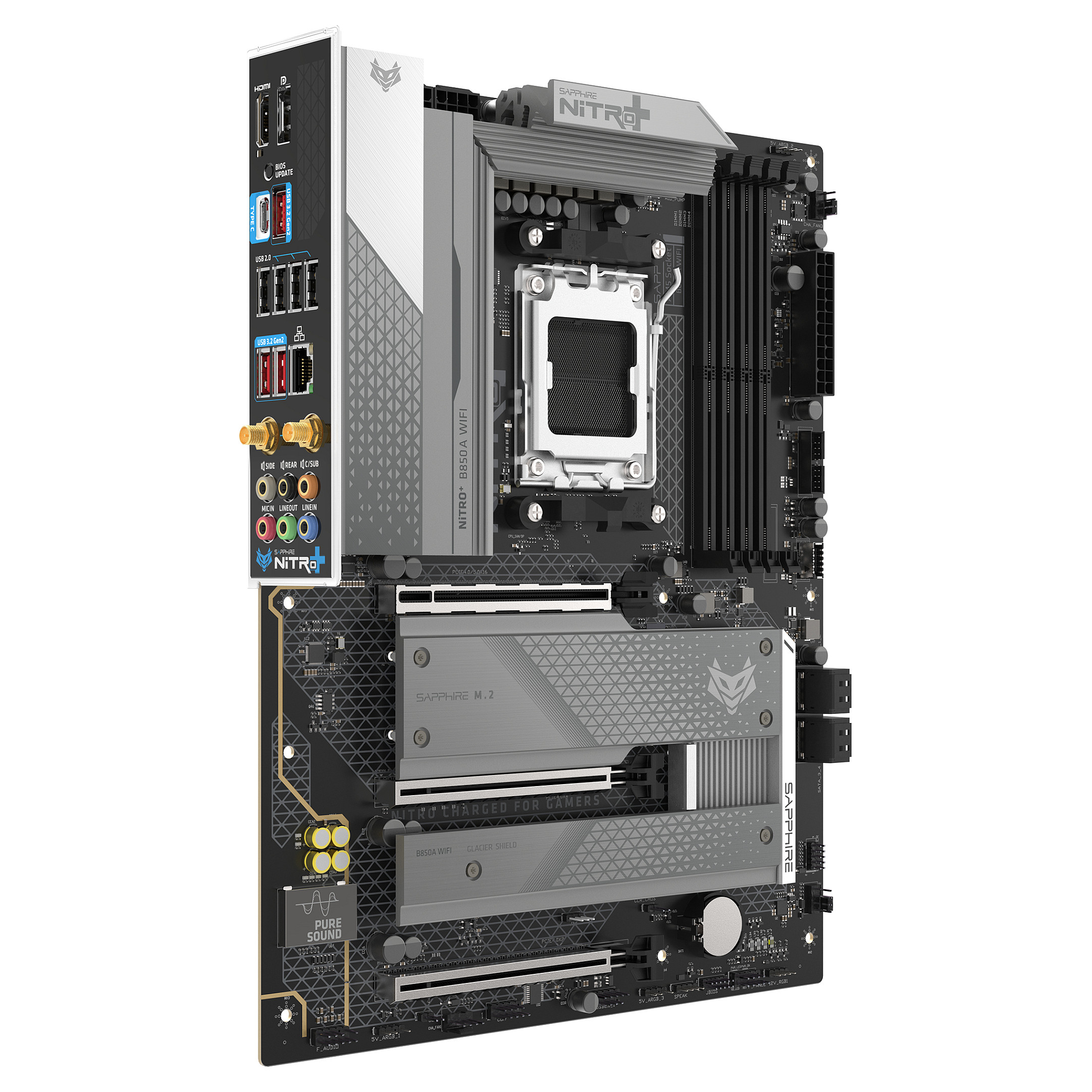 Pllakë Amë AMD AM5 SAPPHIRE NITRO+ B850A / DDR5 / ATX / HDMI+DP - 2