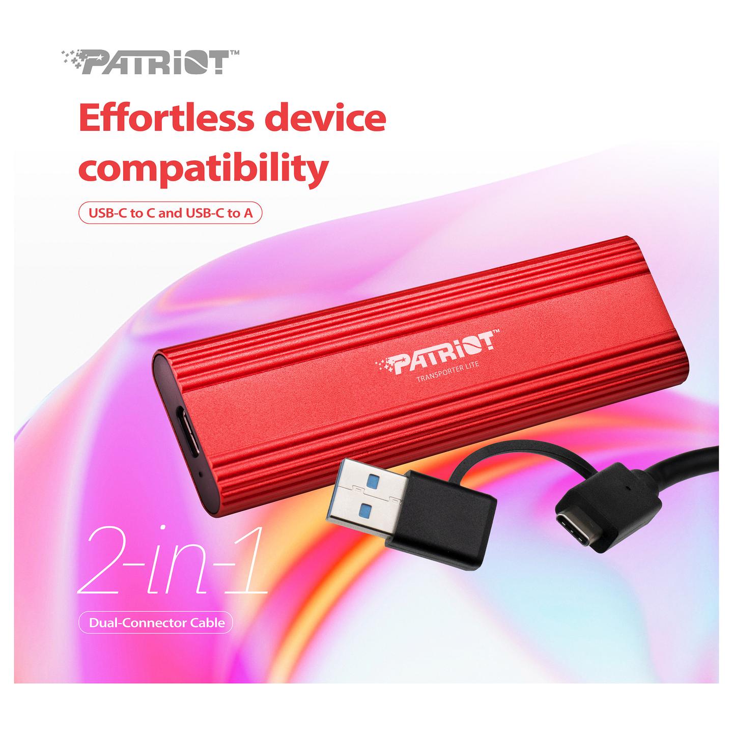 SSD e Jashtme Portative Patriot Transporter Lite, 512GB, USB-C, USB 3.2 Gen 2, 1000MB/s Lexim, 1000MB/s Shkrim – Kuqe - 8