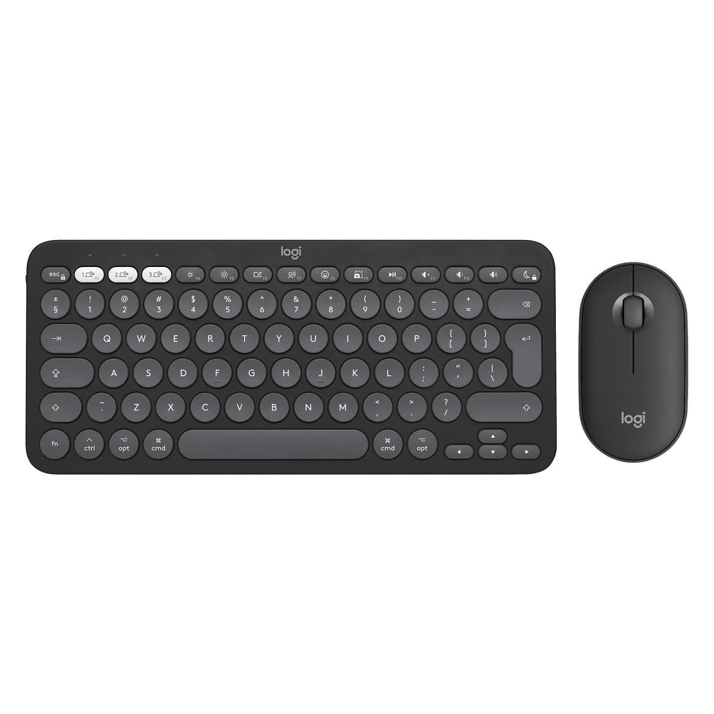 Combo (Tastierë & Maus) Logitech Pebble 2 Combo for Mac, Mini, QWERTY US, Bluetooth + Logi Bolt - Grafit - 1