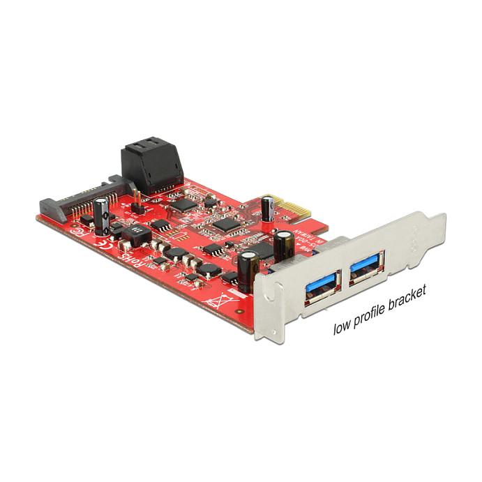 Kartë Zgjerimi DeLOCK 89389, PCIe 2.0 x1, 2 × USB 3.0, 2 × SATA 6 Gb/s, Low-Profile - 2