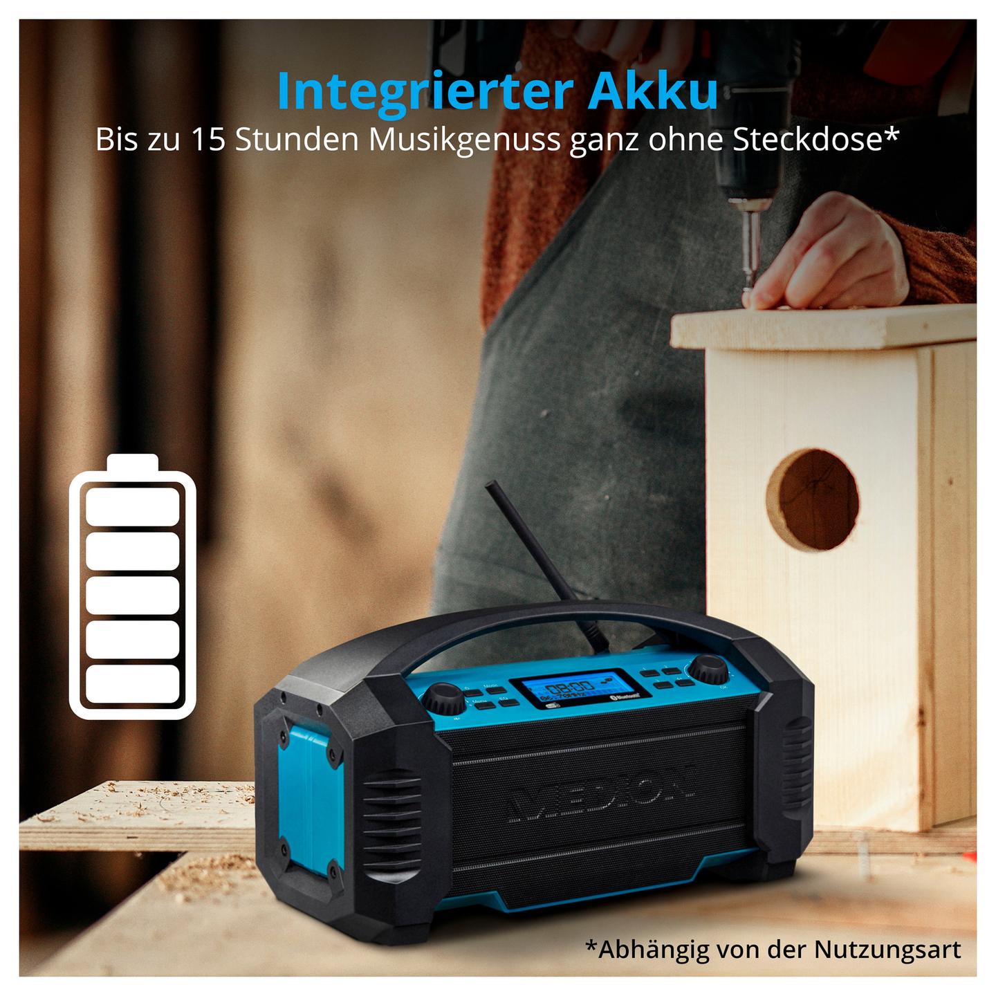 Radio për Punë MEDION LIFE E66050, AM, DAB+, FM, 15 W, Bateri me Autonomi deri në 15 orë - Zezë, Blu - 9