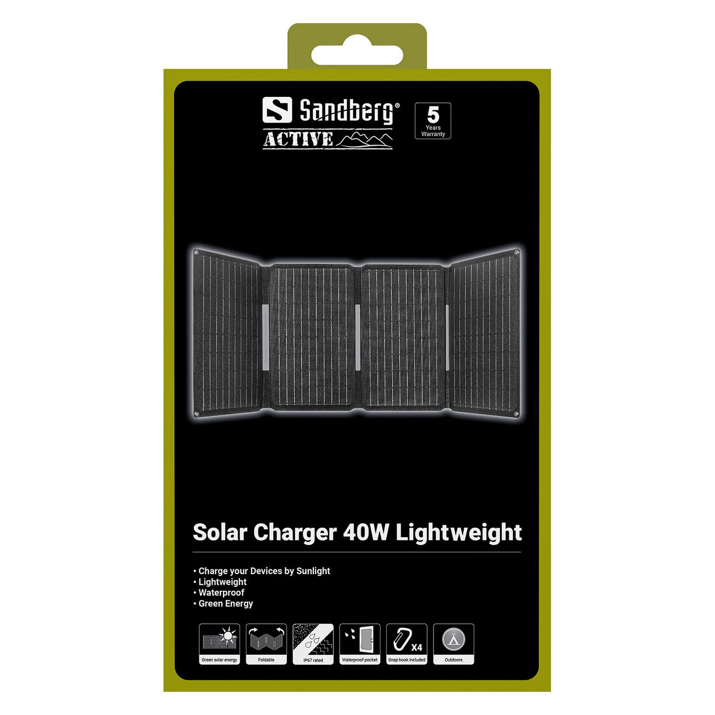 Panel Solar Sandberg Solar Charger 40W / 4x Panel / Monocrystalline / USB-C 30W / USB-A 24W / DC 40W / IP67 - Zezë - 6
