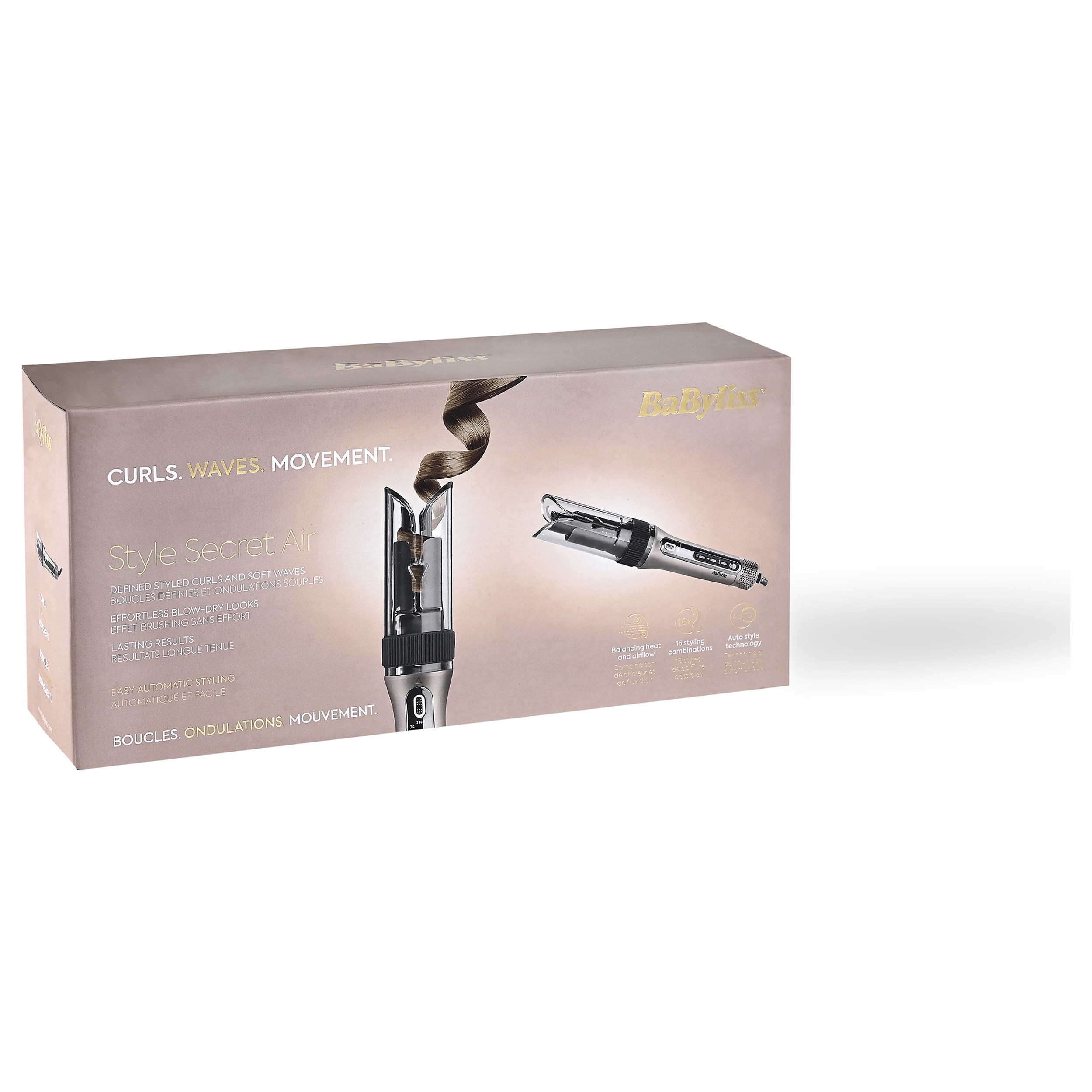 Stilues për flokë për kaçurrela BaByliss Style Secret Air C6688E / Auto-Curl / Ceramic 25mm / 4 Temperatura / 15–25s / 3 Drejtime – Gri/Zezë - 12