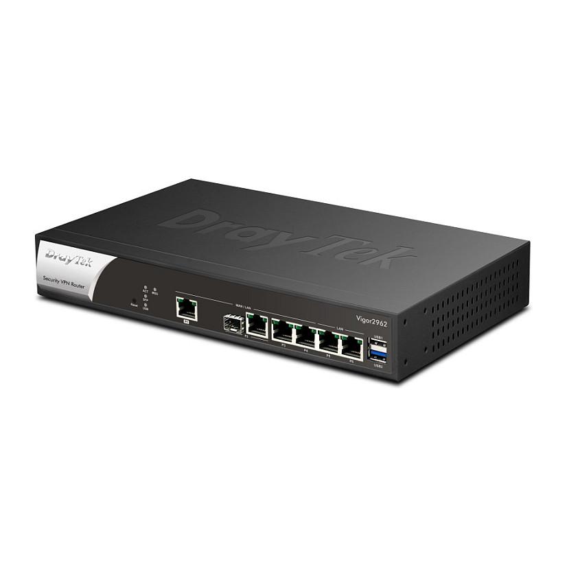 Ruter DrayTek Vigor 2962, Dual WAN, 1x 2.5GbE, 1x Gigabit SFP/RJ45 Combo, 2x Gigabit WAN/LAN, 2x Gigabit LAN, VPN, Firewall, Rackmount 1U - Zeze - 3