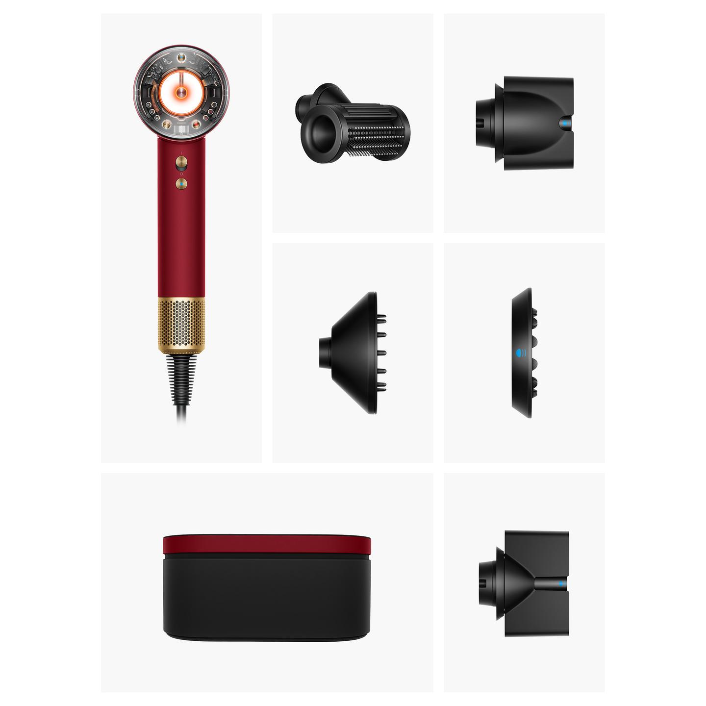 Tharëse për Flokë Dyson Supersonic Nural HD16, 1600W, 3 Shpejtësi, 4 Temperatura, Jonizues, Sensor Nural - Kuqe, Ari - 2