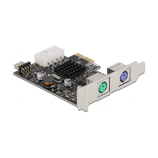 Kartë Zgjerimi Delock 90049, PCI Express x1, 2x PS/2 + 1x USB 2.0 9-Pin i Brendshëm, ASIX MCS9990, Low Profile - 1