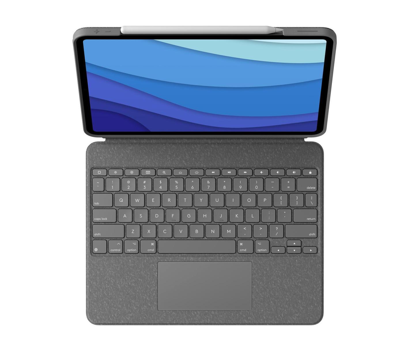 Aksesorë për tablet Logitech Combo Touch iPad Pro / 920-010208 / 12.9" / QWERTZ DE / Trackpad / Backlit / Smart Connector – Gri - 1