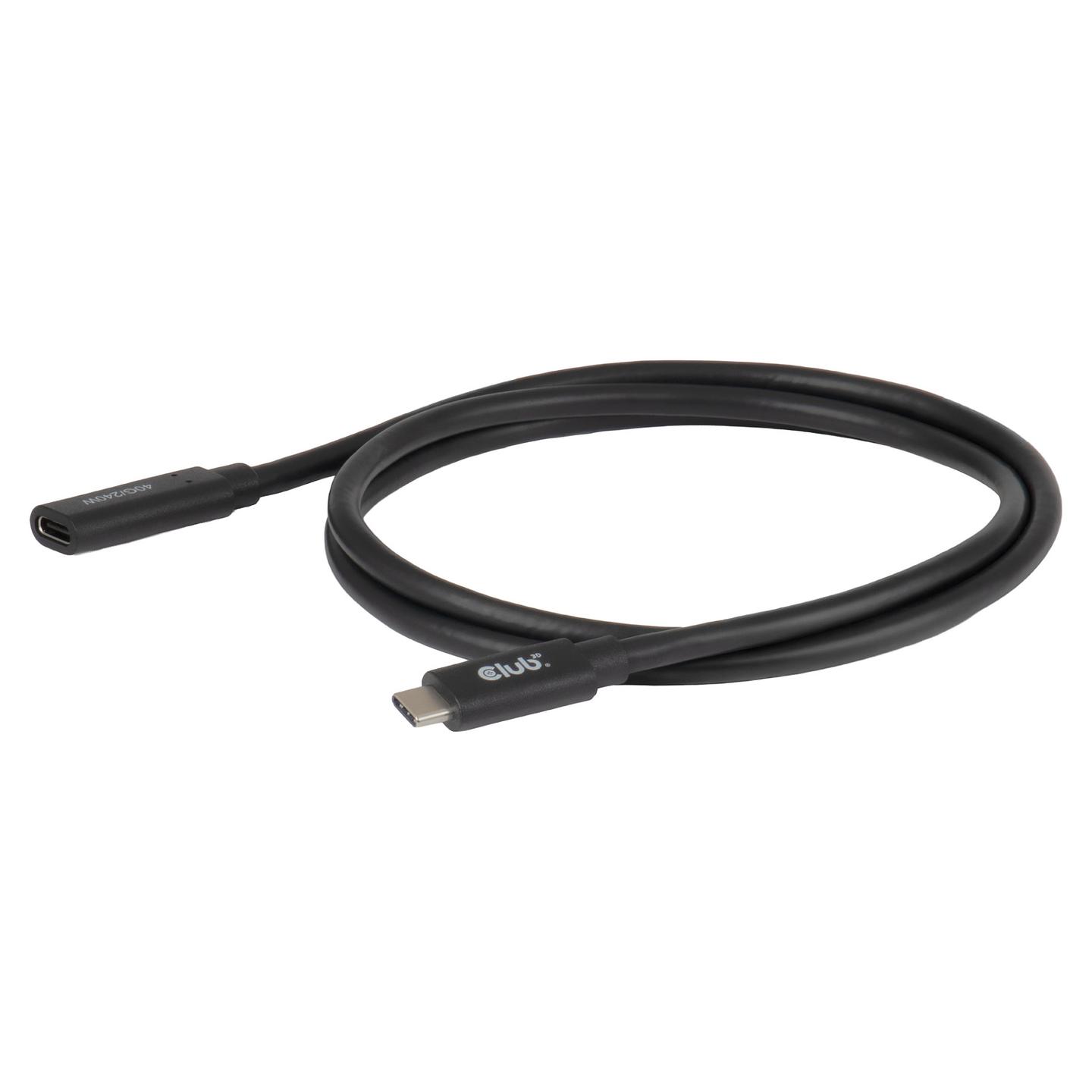 Kabllo USB Club 3D CAC-2502 / USB-C Mashkull në USB-C Femër / 40 Gbit/s / 240W / 8K@60Hz / 1m - Zezë - 5